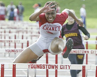 Chaney"s Shatasia Walker wins a semi final in the 100 Thursday at Chaney.