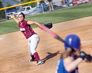 Boardman's pitcher Alex DiDomenico (1) pitches to Madison player in 2nd inning at Field of Dreams, May 19, 2009