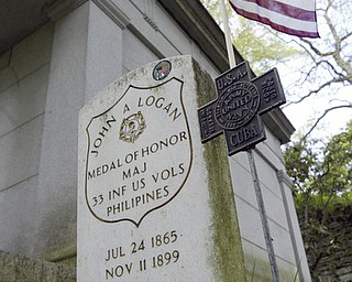 Grave of Maj. John A. Logan in Oak Hill Cemetery, Youngstown, Oh.