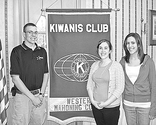 Special to The Vindicator
KEYED UP: The May 13 meeting of Kiwanis Club of Western Mahoning County was attended by representatives of Jackson Milton High School Key Club, from left, Nathan Suchy, Key Club vice president; Leah Condon, Key Club adviser; and Alyssa Chine, Key Club president. Their interest in crime solving was aroused by the speaker, John Stoll, supervisory senior resident FBI Agent, who works in Mahoning, Trumbull and Columbiana counties solving financial, white collar and terrorism crimes. The Kiwanis Club supports Key Clubs at Canfield and Jackson Milton high schools. For more information call (330) 538-3041.