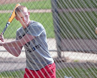 Pitcher/Outfielder, Travis Richey, makes takes some time for batting practice during practice at Springfield High School on Tuesday evening.
