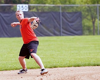 Infielder Bryan Visingardi practices with the team during practice at Springfield High School on Tuesday evening.