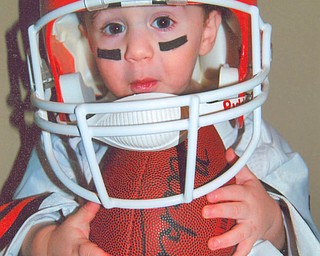 Ready for a weekend of football is NICHOLAS DEPINTO of Streetsboro.