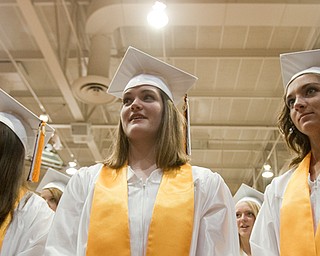 6.7.2009
Ellyanna Sara Kessler, Catherine M. Henson, and Rebecca Ann Bartlett stand together during Boardman's commencement ceremony at Boardman High School on Sunday afternoon.
Geoffrey Hauschild