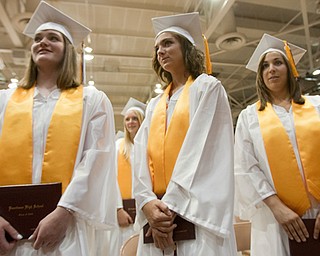 6.7.2009
Catherine M. Henson, Rebecca Ann Bartlett, and Alexandra Marie Allegretto stand together during Boardman's Commencement ceremony at Boardman High School on Sunday afternoon.
Geoffrey Hauschild