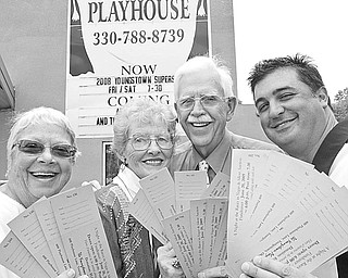 <p>The Vindicator/William D. Lewis</p>
<p>JUST THE TICKET: Encouraging patrons to purchase tickets and join in the fun at the casino-style fundraiser on June 20 at Youngstown Playhouse are, from left, Joanne Barry and Sis Soller, committee members; Rand Becker, Playhouse board president; and Dr. John Cox, fundraiser chairperson.</p>