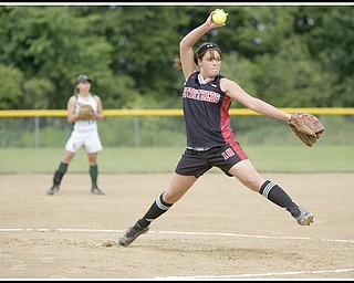 6.16.2009
Struther's Ellen Becker (18) pitches at Candlelite Knolls in Bazetta Ohio on Tuesday afternoon.
Photo by: Geoffrey Hauschild