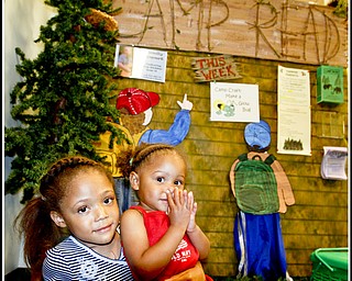 Alexandria Phillips (5) and Cassandra (1) of Hubbard pose at Camp Read in the Hubbard Local Children's Library before they watch Chip Richter perform in the Media Room, Monday June 15, 2009
Photo by: Lisa-Ann Ishihara