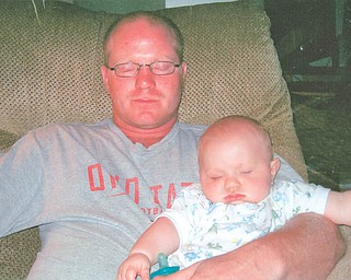 Steve Sample, 35, and Maxwell, 14 months, of Hubbard.
