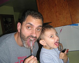 Mike Bettross, 36, and Gabriel, 2, of Poland.
          