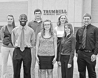 MEMORIAL: The recipients of the Robert L. Stauter Memorial Scholarship (front row, left to right) are Anthony C. Nwankwo of Youngstown, Shelby A. Nelson of North Bloomfield, Amy L. Seagraves of Warren, and (back row) Ashley M. Yassall of Brookfield, Daniel J. Anderson of Salem, Emily Mrvos of Hartstown, Pa., and Michael J. Finch of Cortland. Not pictured is Lauren M. Devereaux of Fonda, Iowa.
