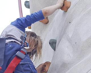 Zachary Gerthung (11) of Diamond makes his way up the rock climb provided by Staunch Entertainment at the Mahoning Valley Rib Burnoff Saturday June 27, 2009
Lisa-Ann Ishihara