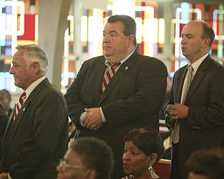 Among those paying last respects to Edna Pincham berfore Wednesday funeral services at Thrird Baptist Church in Youngstown were Mahoning County Commissioners David Ludt, Anthony Traficanti and John McNally IV.