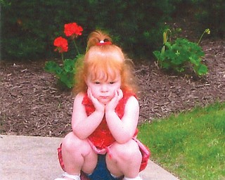 Allison Nagy is pictured during a visit with her grandparents, Dan and Bonnie Nagy of Warren, last July.