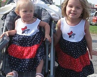 Emma Vondran, 4, and her 18-month-old sister, Lily, celebrate the Fourth of July. They are the daughters of Brian and Erin Vondran of Boardman.