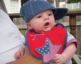 Benjamin Uehlinger of Youngstown was only 2 1/2 months old when this picture was taken last year on July 4. He is the son of Rob and Karla Uehlinger of Youngstown.
