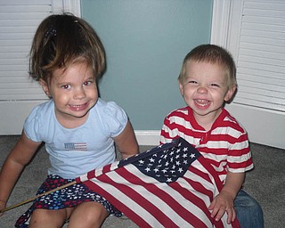 Zoe Vodhanel, 3, and her brother, Ray, 1, of Boardman are getting ready for the holiday. The picture was taken by their mommy, Kim.