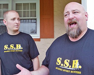 Brothers Jared, left, and Jim Sparks run Sparks Spirit Hunters. They search for ghost and paranormal activity. They are pictured here at Jared Sparks' Hermitage home.