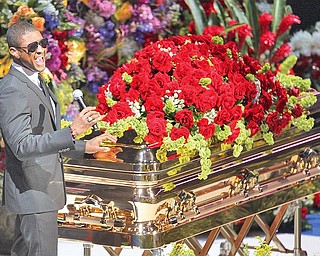 Usher performs Tuesday at Michael Jackson's funeral service at the Staples Center.