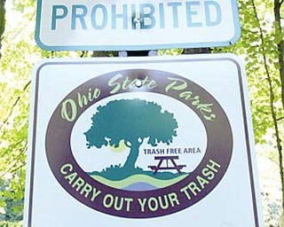 Carry Out Your Trash signs @ BeaverCreek State PArk. wd lewis