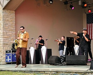 Big Bad Voodoo Daddy perform at the Judge Morley Pavilion in the Mill Creek MetroParks July 19, 2009.