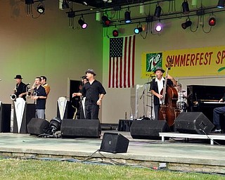 Big Bad Voodoo Daddy perform at the Judge Morley Pavilion in the Mill Creek MetroParks July 19, 2009.