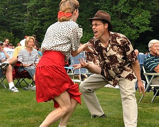 Duane and Lisa Pitzer dance to Big Bad Voodoo Daddy.