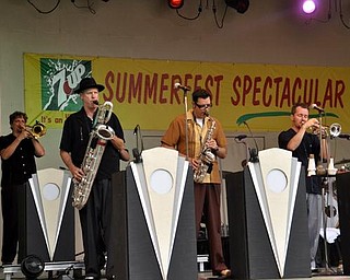 Big Bad Voodoo Daddy perform at the Judge Morley Pavilion in the Mill Creek MetroParks July 19, 2009.