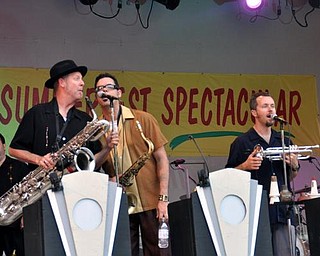 Big Bad Voodoo Daddy perform at the Judge Morley Pavilion in the Mill Creek MetroParks July 19, 2009.