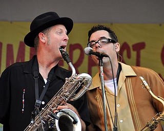 Big Bad Voodoo Daddy perform at the Judge Morley Pavilion in the Mill Creek MetroParks July 19, 2009.