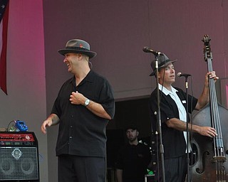 Big Bad Voodoo Daddy perform at the Judge Morley Pavilion in the Mill Creek MetroParks July 19, 2009.