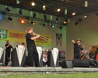 Big Bad Voodoo Daddy perform at the Judge Morley Pavilion in the Mill Creek MetroParks July 19, 2009.