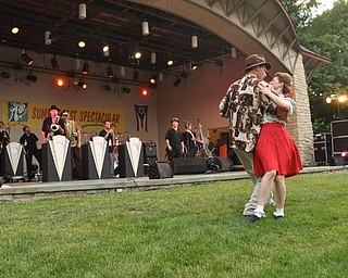 Duane and Lisa Pitzer dance to Big Bad Voodoo Daddy.