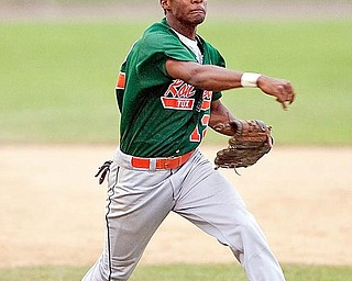 Rondinelli Tuxedo's Jaymee Shepard successfully fields the ball and makes a throw to first during the seventh inning at Cene Field on Monday evening.