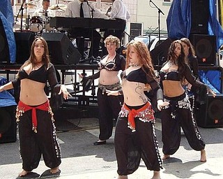 Belly dancers performed at the Pig Iron Fest.