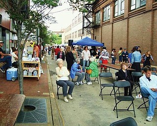 A crowd scene at the Pig Iron Fest.