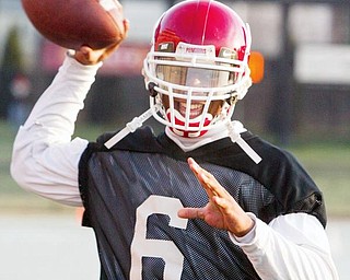 YSU quarterback Brandon Summers during practice.

