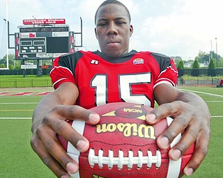 Taylor Hill at football photo day at YSU.