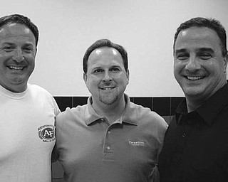 Special to The Vindicator
WELCOMED: After the Aug. 3 meeting of Austintown Growth Foundation, from left, Tim Kelty, chairman of Fitch Athletic Hall of Fame; David Ditzler, foundation president; and Vincent S. Colaluca, new superintendent of Austintown Local School District, enjoyed time together. Colaluca spoke of the new middle school, which has changed the academic advantages for students with modern methods of teaching, and of future plans for the school district. Kelty, who was instrumental in starting the Athletic Hall of Fame in Austintown, announced that inductees will be introduced Sept. 25 before the game and honored at a dinner at Immaculate Heart of Mary Parish Center; cost is $60.
