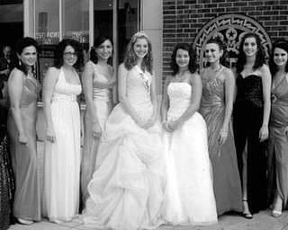 Special to The Vindicator
FESTIVAL FINALE: A highlight of the 2009 Greater Youngstown Italian Fest was the selection of a festival queen. Those participating in the pageant and competing for the honor had to be of Italian descent and were judged on their talent, on their speech and as they modeled gowns. Pictured are, from left, Karla Ross; Angela Morris; Ashley Slavens; Erika D’Alesio; Candace Campana, 2008 queen; Michelle Sergi, second runner-up for 2009; Liana DeFuria, first runner-up for 2009; Gina Cappuccio; Victoria Diana; and Lisa Dolasinski, queen of the 2009 festival.