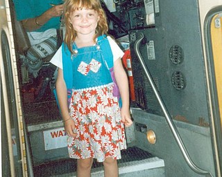 Belinda Berry of Salem was so excited to ride the big yellow bus on her first day of school. She is the great-granddaughter of Marilyn Davis.