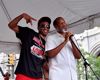 101.9 JAMZ radio personality Lucky Penny and Youngstown Mayor Jay Williams