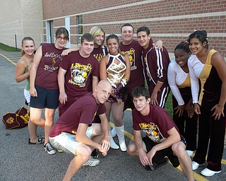 The Liberty Senior Leopards get ready to perform their halftime show!!