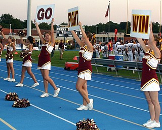 South Range cheerleaders lead the crowd...Go, Fight, Win!