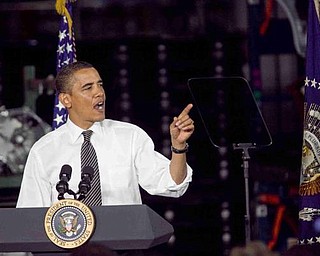 The Vindicator/Lisa-Ann Ishihara --- President Barack Obama speaks at GM Lordstown Plant, Tuesday September 15, 2009