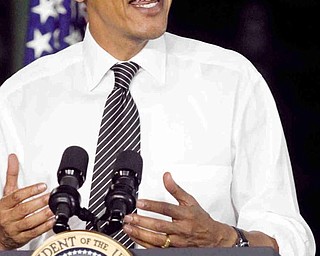 The Vindicator/Lisa-Ann Ishihara --- President Barack Obama speaks at GM Lordstown Plant, Tuesday September 15, 2009