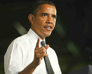 The Vindicator/Robert K. Yosay ----- Obama speaks to  GM workers and guests at the Lordstown GM Plant  Tuesday  - 9-15-09