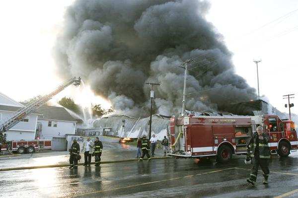 Youngstown Fire Department was on the scene of an early morning fire Tuesday at Banners Supply, 103 East Indianola Ave. Fire Chf John O'Neill said roofing and construction materials were in the building. He added no one had been injured and too early to determine cause.