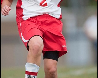 The Vindicator/Geoffrey HauschildMathew's Sarah Courey (2) receives the ball during the second half of a game against Columbiana at Mathews on Thursday evening. The game ended in a tie 1-1.9.24.2009