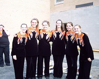 The Springfield Local Flagline gets together for a photo before the game. From left to right: Alauna Pavlina, Amanda Sofranic, Michelle Berry, Mackenzie Crowe, Rachael Hilderbrand, and Marina Ohlin.